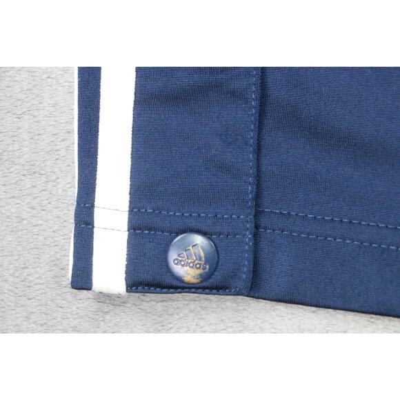 Adidas Men’s Track Pants Navy Blue White Stripe Snap Button Tear-Away Size XL - Picture 9 of 11